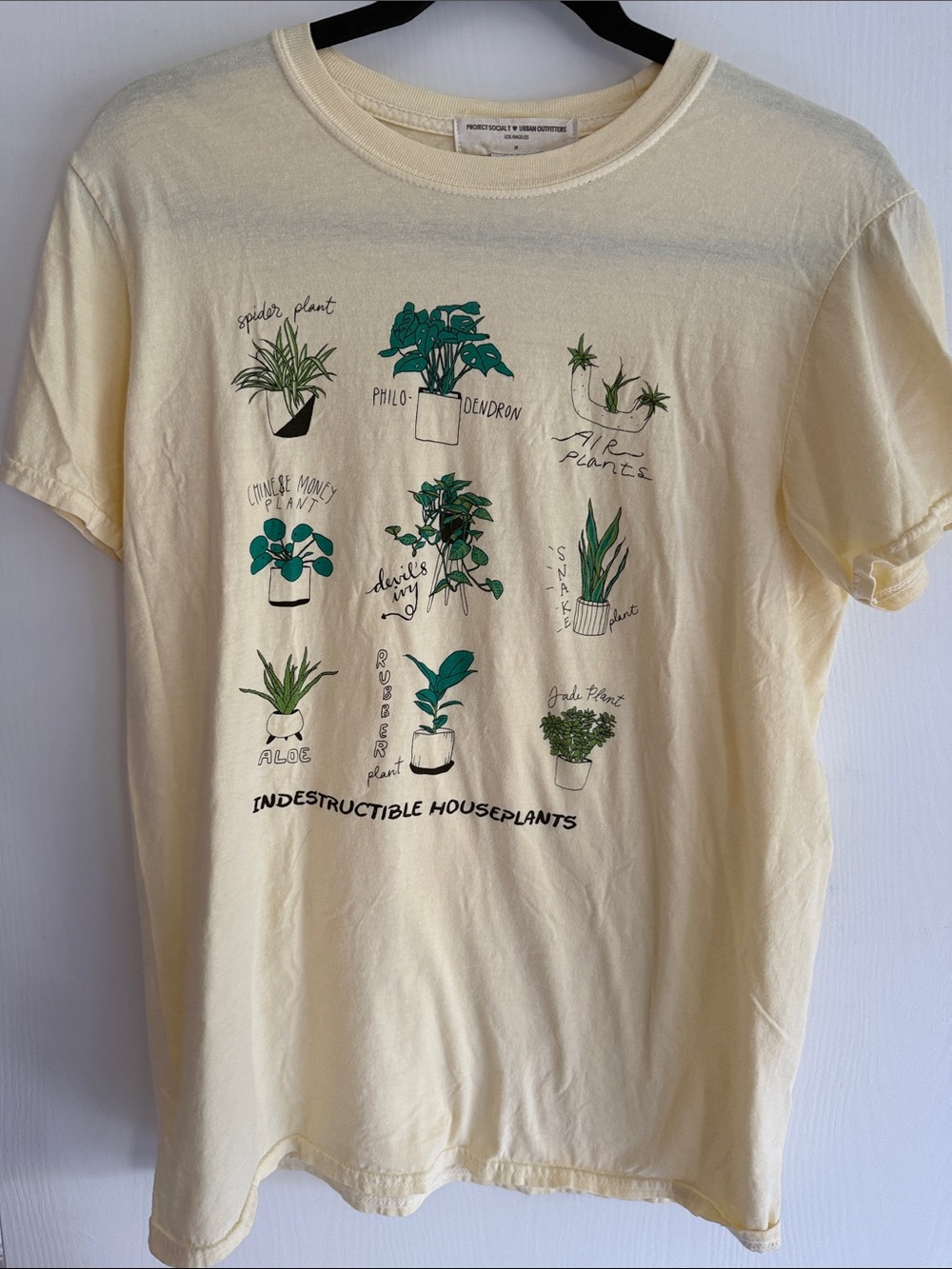 Urban Outfitters light yellow plant tee